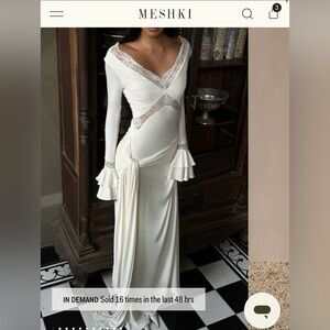 Meshki White Maxi Dress with Lace Details